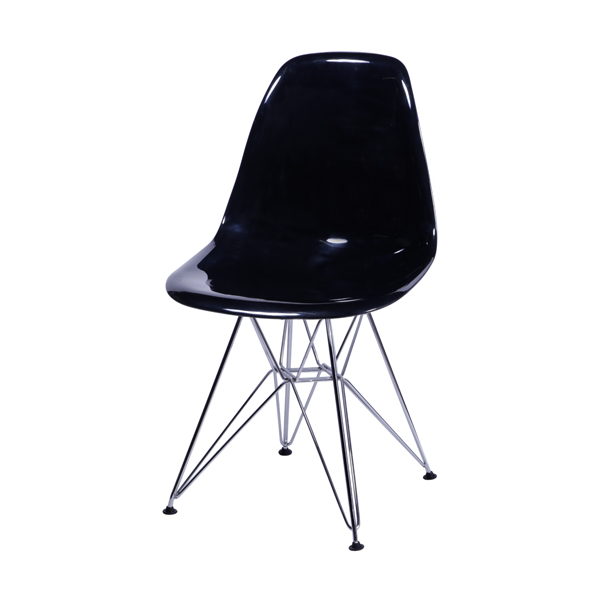 Eames Base Eiffel Metal Preta