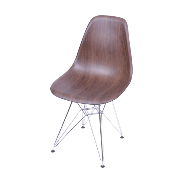 Eames Base Eiffel Metal Madeira Escura